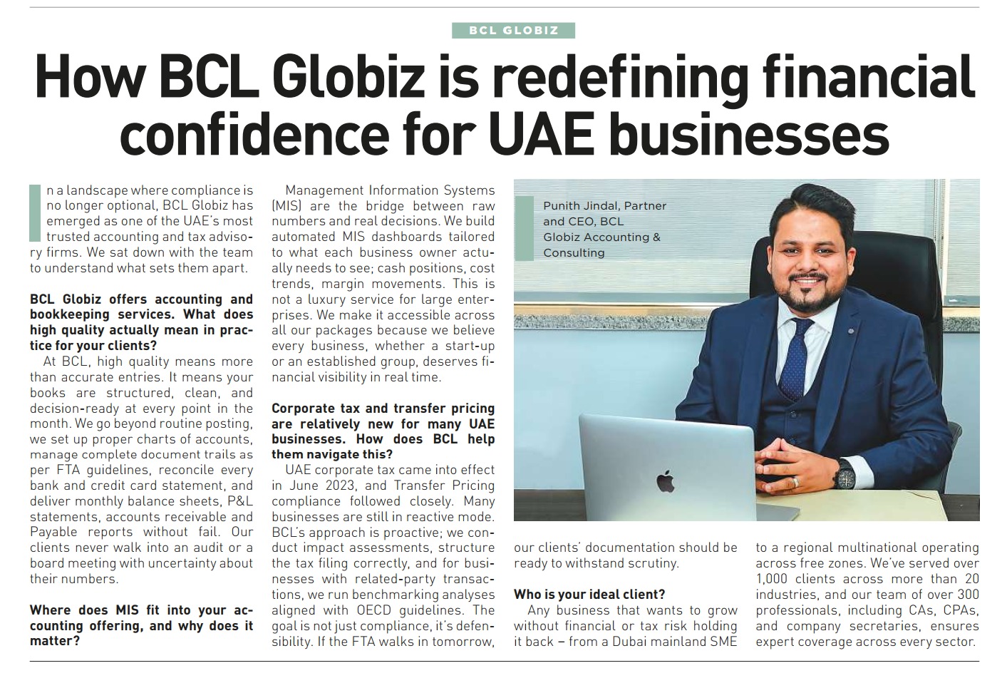 How BCL Globiz is redefining financial confidence for UAE businesses
