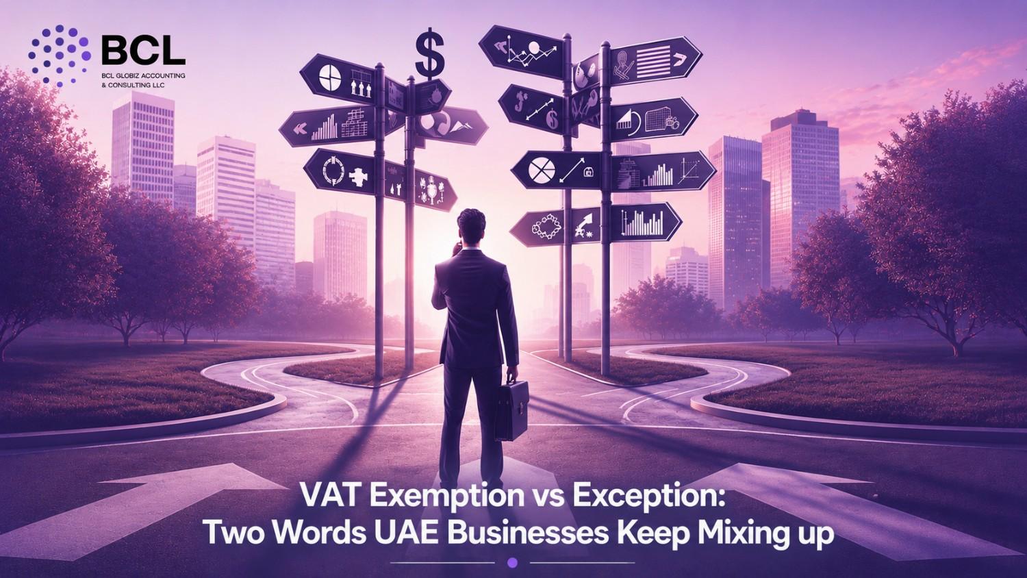VAT exemption vs exception UAE